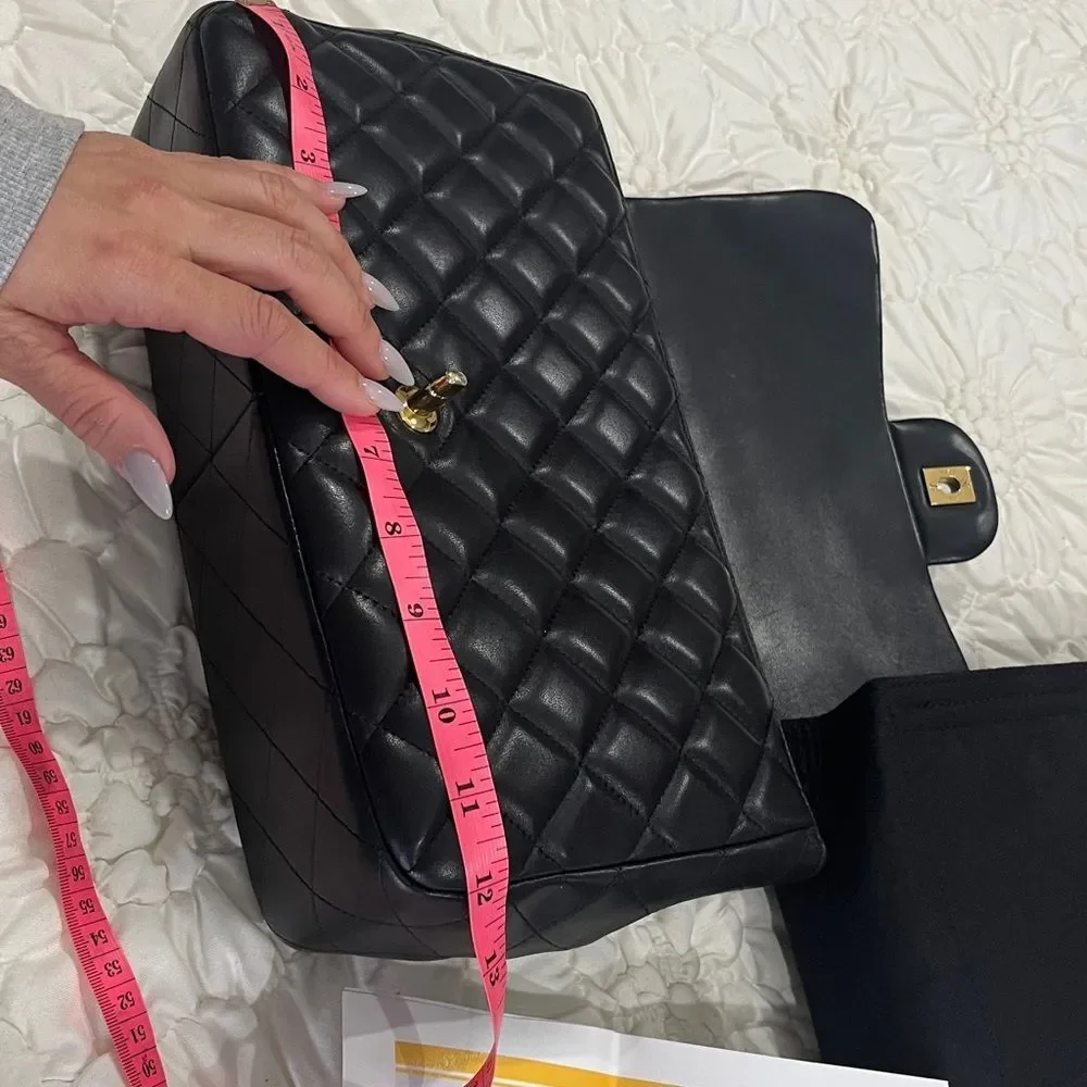Chanel Black Quilted Shoulder Bag with Gold Accents